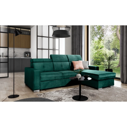 Kampinė sofa Fresia su patalynės dėže, audinys Nube 35