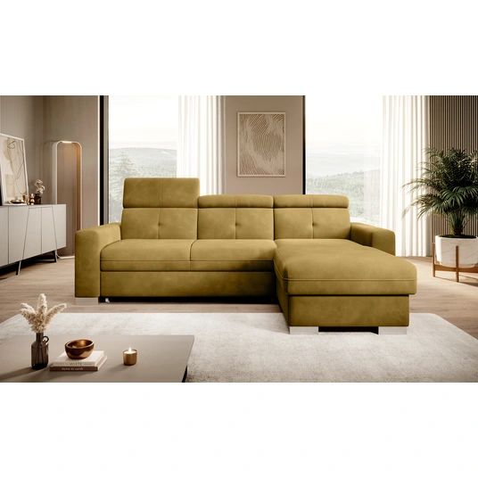 Kampinė sofa Fresia su patalynės dėže, audinys Loco 45