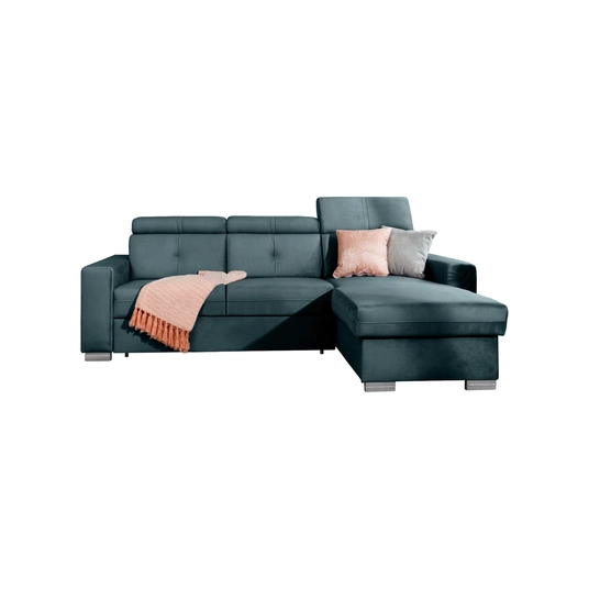 Kampinė sofa Fresia su patalynės dėže, audinys Monolith 76