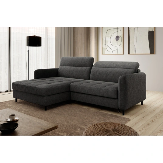 Kampinė sofa Gomsi su patalynės dėže, audinys Raquel 05