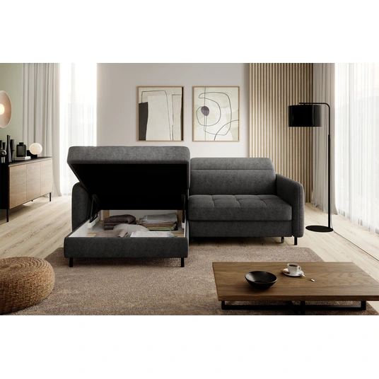 Kampinė sofa Gomsi su patalynės dėže, audinys Raquel 05