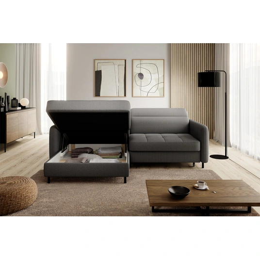 Kampinė sofa Gomsi su patalynės dėže, audinys Manhattan 06