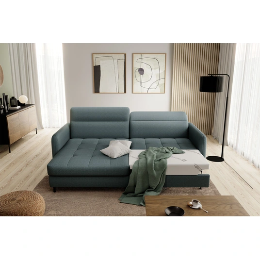 Kampinė sofa Gomsi su patalynės dėže, audinys Manhattan 38