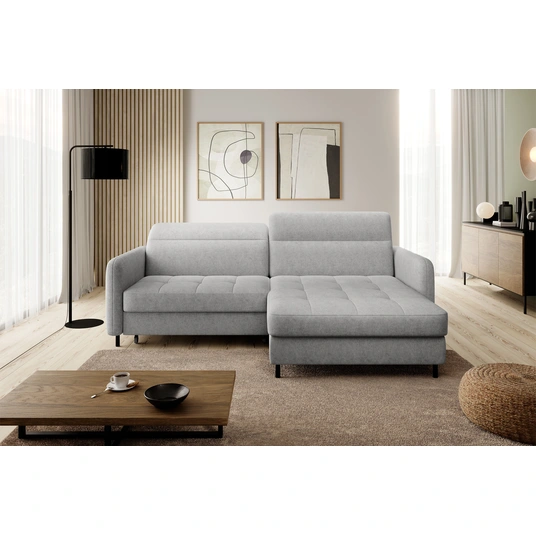 Kampinė sofa Gomsi su patalynės dėže, audinys Raquel 03