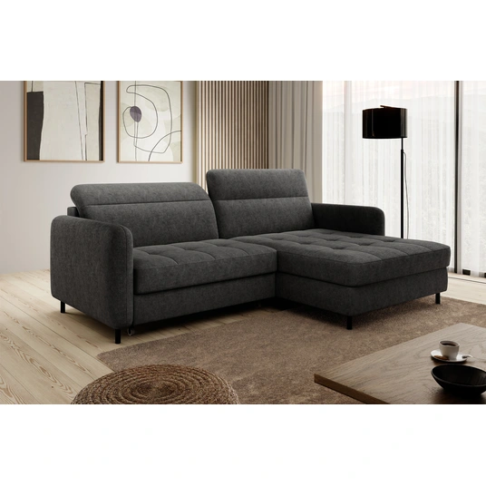 Kampinė sofa Gomsi su patalynės dėže, audinys Raquel 05