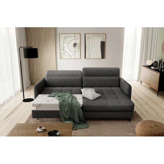 Kampinė sofa Gomsi su patalynės dėže, audinys Raquel 05