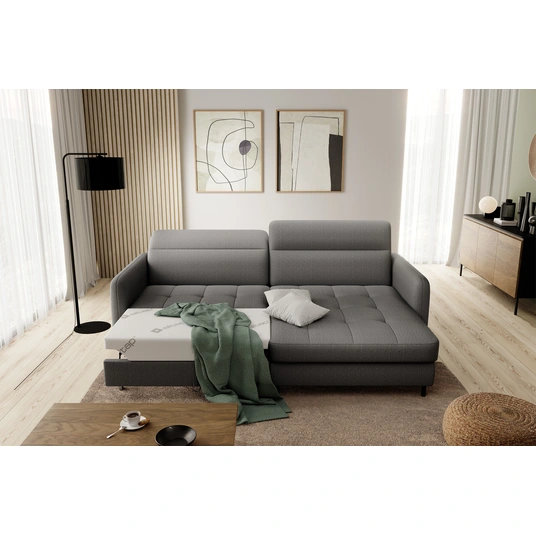 Kampinė sofa Gomsi su patalynės dėže, audinys Manhattan 06
