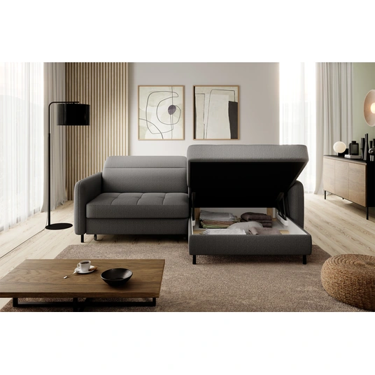 Kampinė sofa Gomsi su patalynės dėže, audinys Manhattan 06