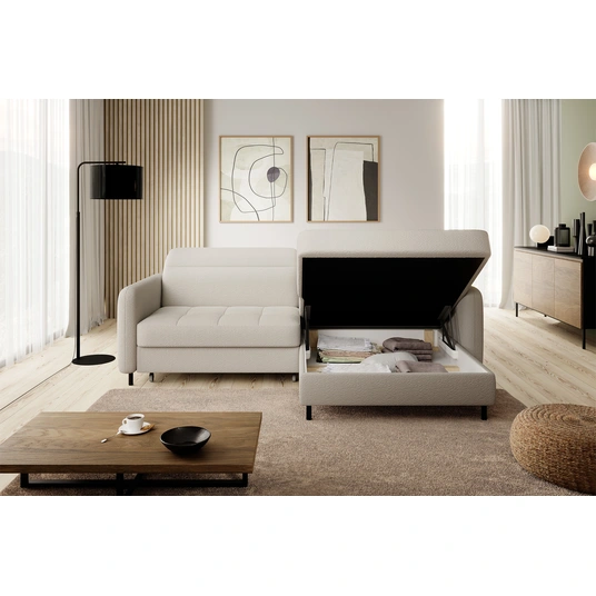 Kampinė sofa Gomsi su patalynės dėže, audinys Royal 18