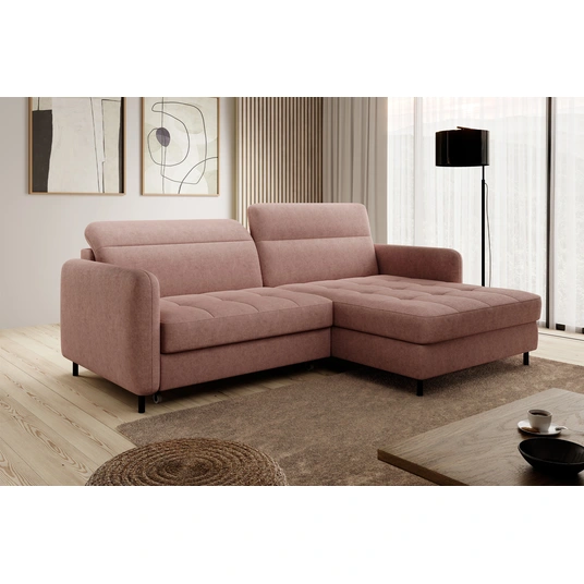 Kampinė sofa Gomsi su patalynės dėže, audinys Raquel 24