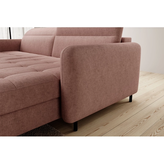 Kampinė sofa Gomsi su patalynės dėže, audinys Raquel 24