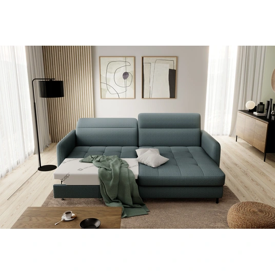 Kampinė sofa Gomsi su patalynės dėže, audinys Manhattan 38