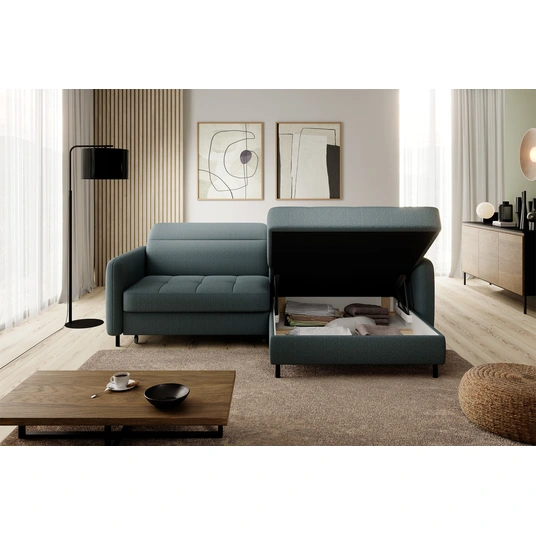 Kampinė sofa Gomsi su patalynės dėže, audinys Manhattan 38