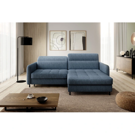 Kampinė sofa Gomsi su patalynės dėže, audinys Raquel 40