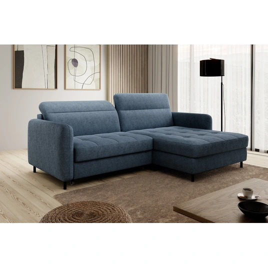 Kampinė sofa Gomsi su patalynės dėže, audinys Raquel 40