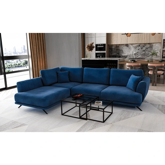 Kampinė sofa Larde su patalynės dėže, audinys Loco 40