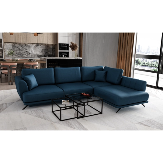 Kampinė sofa Larde su patalynės dėže, audinys Savoi 40