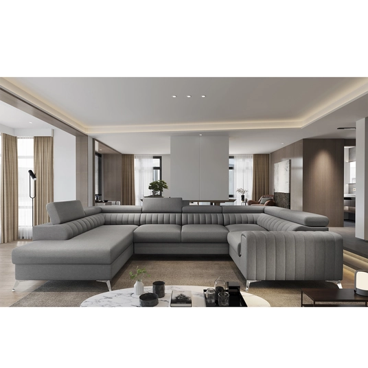 Kampinė sofa Louis su patalynės dėže, audinys Flores 5