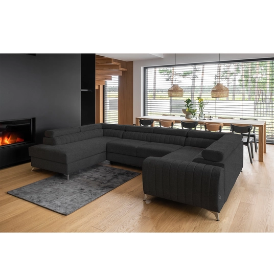 Kampinė sofa Louis su patalynės dėže, audinys Vero 5