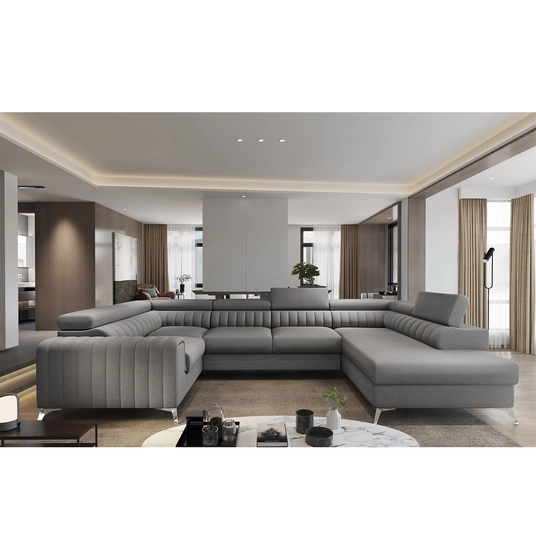 Kampinė sofa Louis su patalynės dėže, audinys Nube 40