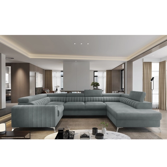 Kampinė sofa Louis su patalynės dėže, audinys Velvetmat 4