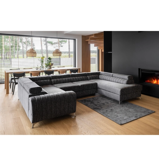 Kampinė sofa Louis su patalynės dėže, audinys Gojo 5