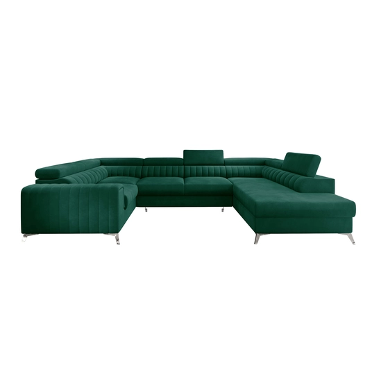 Kampinė sofa Louis su patalynės dėže, audinys Flores 10