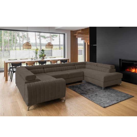 Kampinė sofa Louis su patalynės dėže, audinys Vero 18
