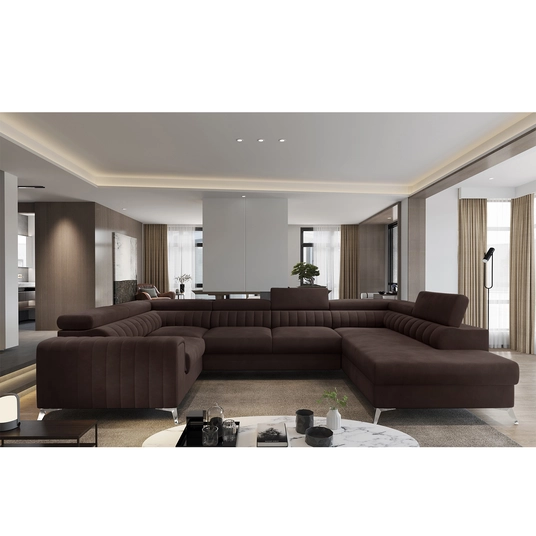 Kampinė sofa Louis su patalynės dėže, audinys Nube 22
