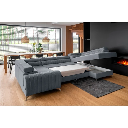 Kampinė sofa Louis su patalynės dėže, audinys Gojo 40