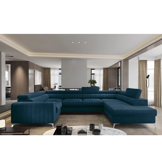 Kampinė sofa Louis su patalynės dėže, audinys Nube 40
