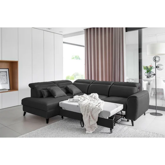Kampinė sofa Noble su patalynės dėže, audinys Nube 6