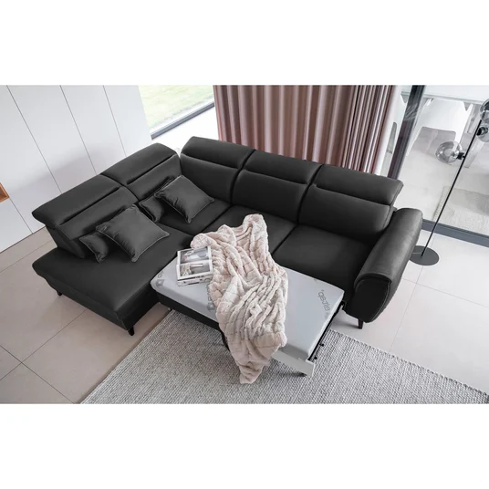 Kampinė sofa Noble su patalynės dėže, audinys Nube 6