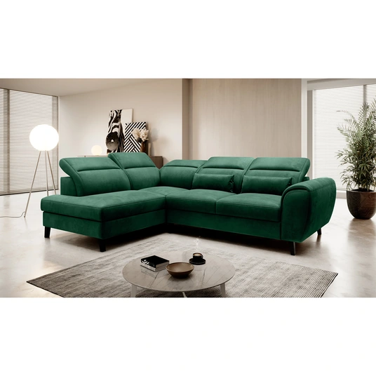 Kampinė sofa Noble su patalynės dėže, audinys Nube 35