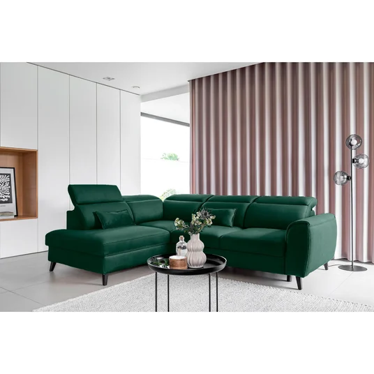 Kampinė sofa Noble su patalynės dėže, audinys Nube 35