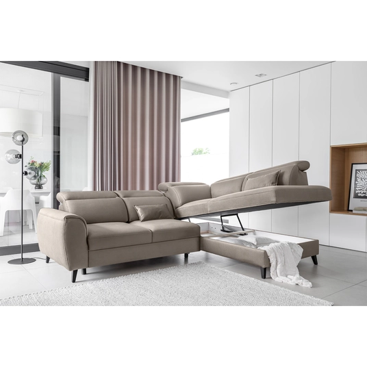 Kampinė sofa Noble su patalynės dėže, audinys Savoi 7