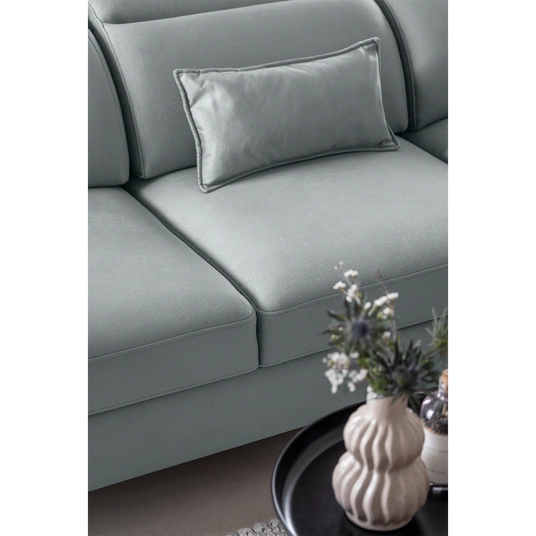 Kampinė sofa Noble su patalynės dėže, audinys Savoi 100