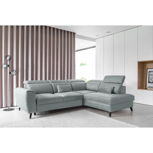Kampinė sofa Noble su patalynės dėže, audinys Savoi 100