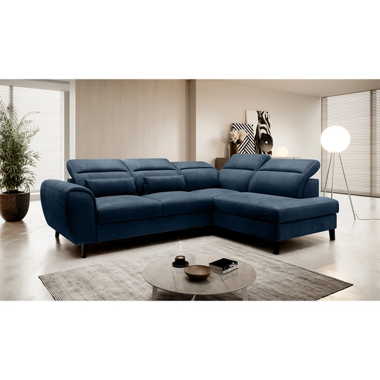 Kampinė sofa Noble su patalynės dėže, audinys Nube 40