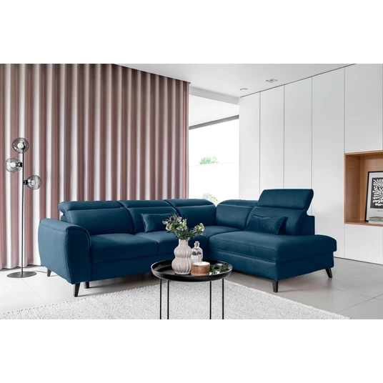 Kampinė sofa Noble su patalynės dėže, audinys Nube 40
