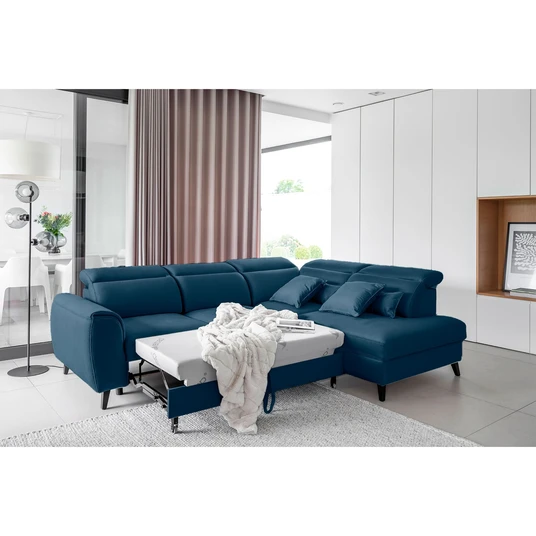 Kampinė sofa Noble su patalynės dėže, audinys Nube 40
