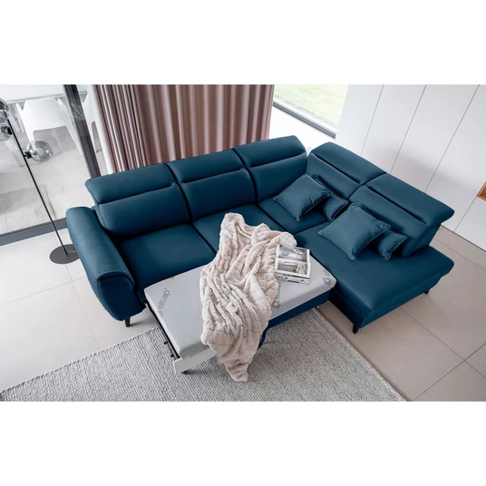 Kampinė sofa Noble su patalynės dėže, audinys Nube 40
