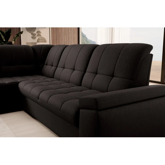 Kampinė sofa Sado su patalynės dėže, audinys Flores 22