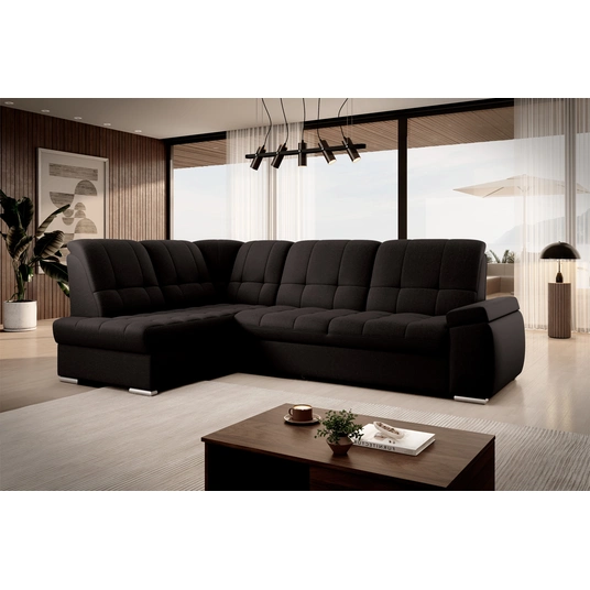 Kampinė sofa Sado su patalynės dėže, audinys Flores 22