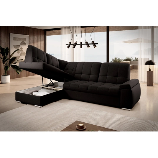 Kampinė sofa Sado su patalynės dėže, audinys Flores 22