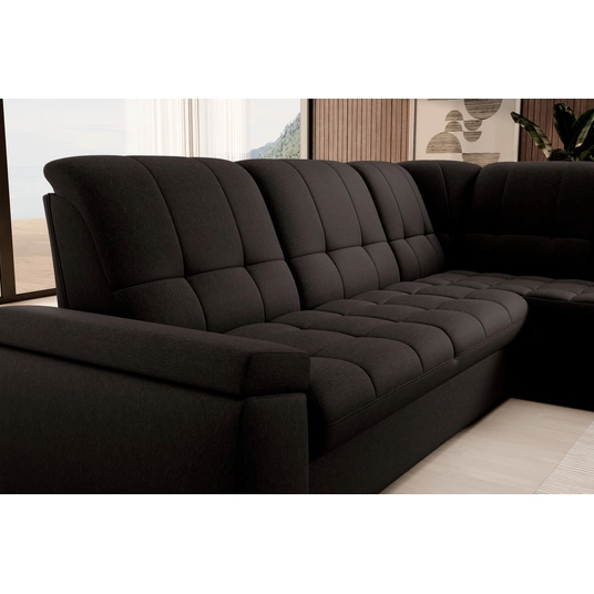 Kampinė sofa Sado su patalynės dėže, audinys Flores 22