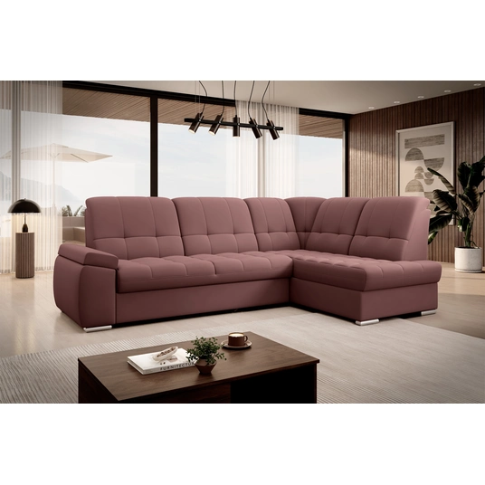 Kampinė sofa Sado su patalynės dėže, audinys Velvetmat 24