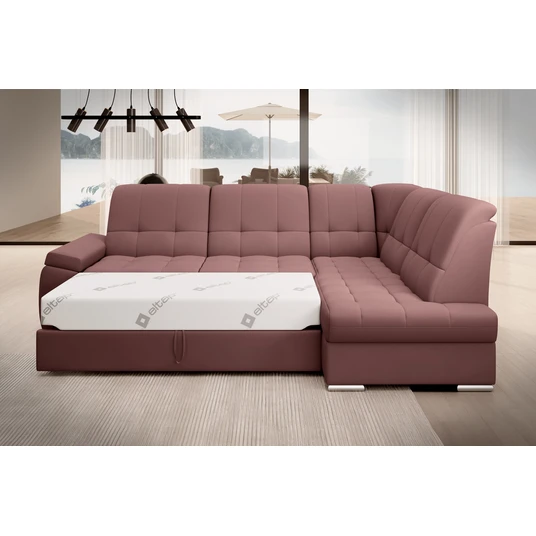 Kampinė sofa Sado su patalynės dėže, audinys Velvetmat 24