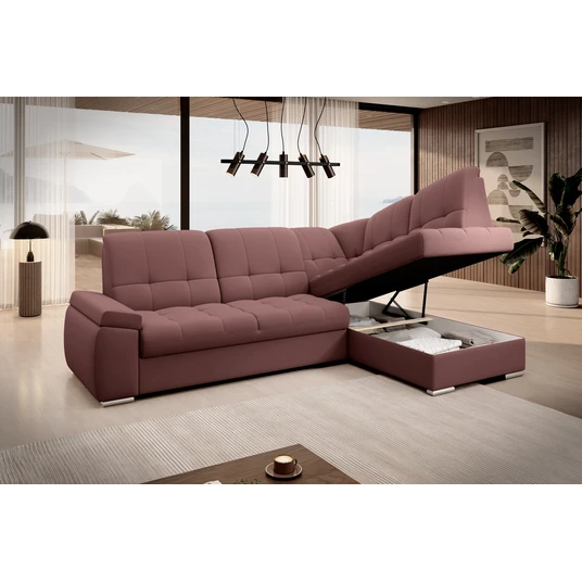 Kampinė sofa Sado su patalynės dėže, audinys Velvetmat 24