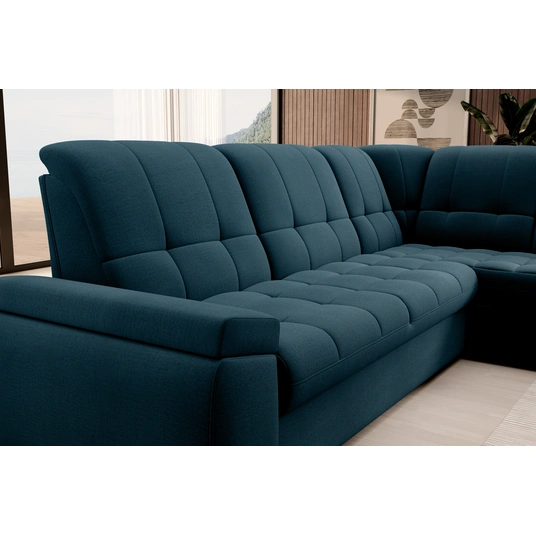 Kampinė sofa Sado su patalynės dėže, audinys Nube 40
